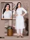 White Brighton Heavy Rayon Casual Wear Kurti Collection
